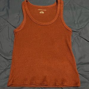 American eagle soft and sexy plush tank; maroon, size medium
